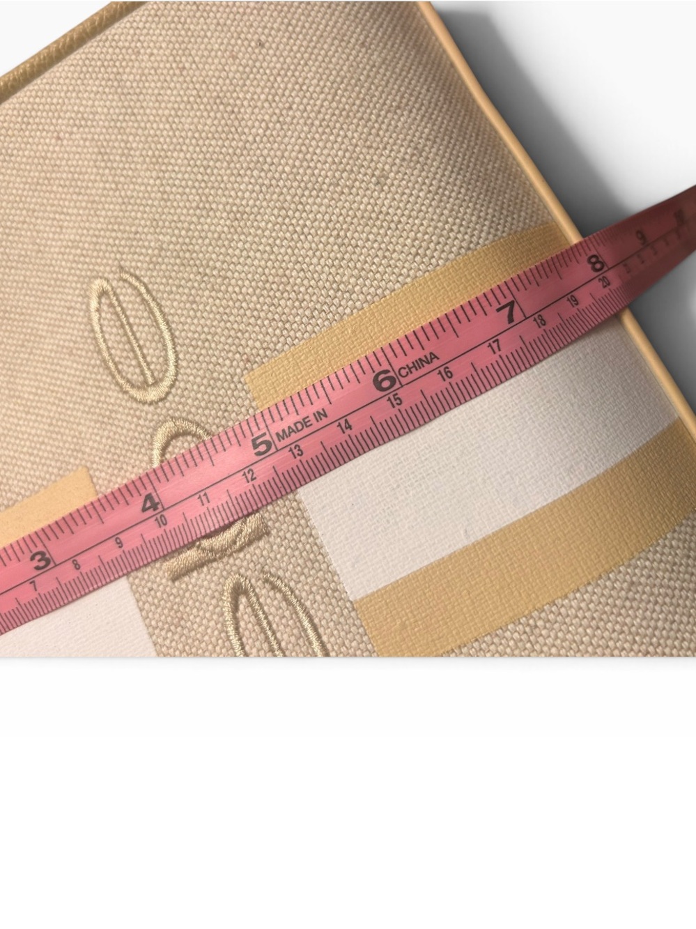 bebe Beige Canvas Stripe Satchel with Tan & White Accents - Picture 11 of 12